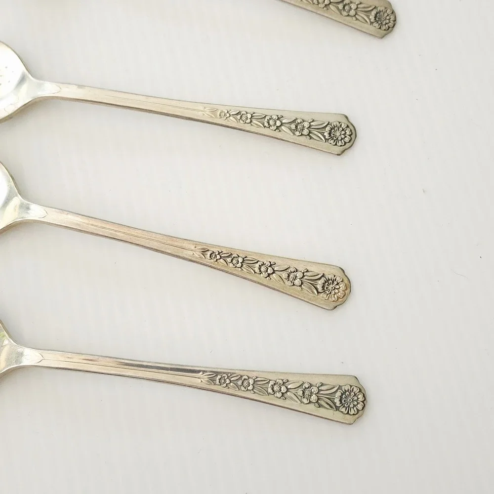 4 Meriden IS Silverplate DELIGHT Teaspoons 6
